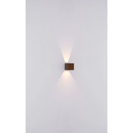 Globo - Iluminação de parede exterior LED 2xLED/3W/230V IP44 castanho