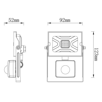 Globo - Holofote LED com sensor LED/10W/230V IP44