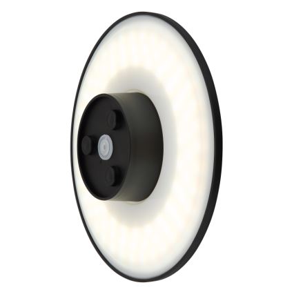 Globo - Iluminação de parede exterior LED LED/15W/230V 3000/4000/6000K diâmetro 25,2 cm IP44 preto