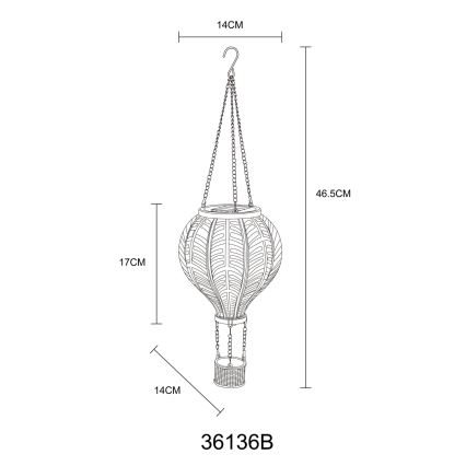 Globo - Decoração solar suspensa 20xLED/0,5W/3V IP44 Balão voador