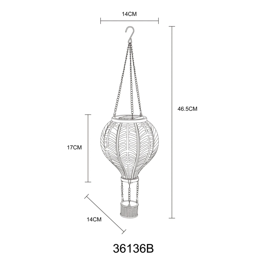 Globo - Decoração solar suspensa 20xLED/0,5W/3V IP44 Balão voador