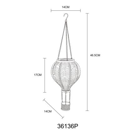 Globo - Decoração solar LED suspensa 20xLED/0,5W/3V IP44 Balão voador