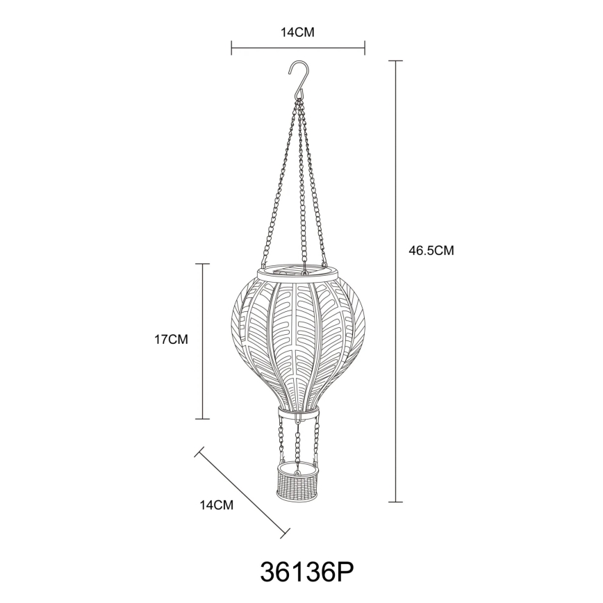 Globo - Decoração solar LED suspensa 20xLED/0,5W/3V IP44 Balão voador