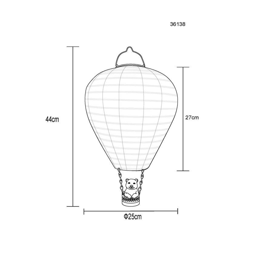 Globo - Decoração solar LED suspensa 24xLED/0,06W/3V IP44 Balão voador