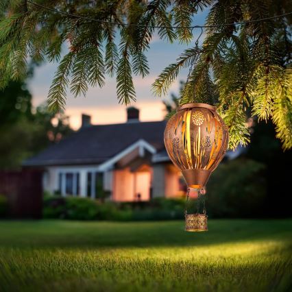 Globo - Decoração solar LED suspensa 12xLED/0,02W/3V IP44 Balão voador