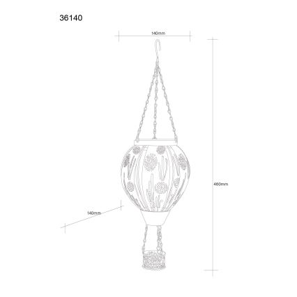 Globo - Decoração solar LED suspensa 12xLED/0,02W/3V IP44 Balão voador