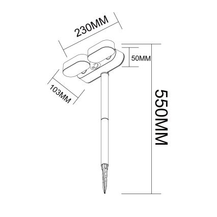 Globo - Candeeiro solar LED com sensor LED/7,2W/3V IP44