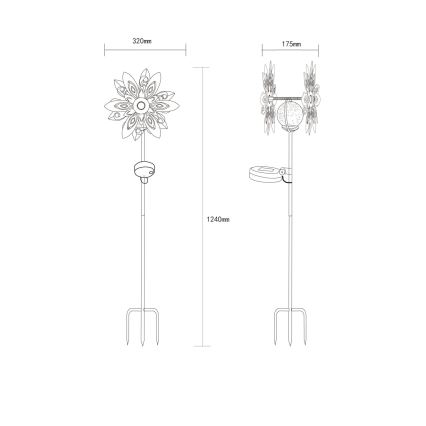 Globo - Decoração LED solar LED/0,02W/3V IP44 300 mAh