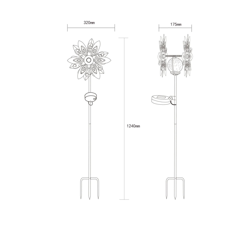 Globo - Decoração LED solar LED/0,02W/3V IP44 300 mAh
