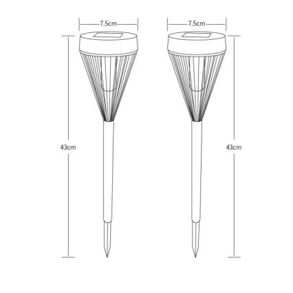 Globo - CONJUNTO 2x Candeeiros solares LED LED/0,1W/1,2V IP44
