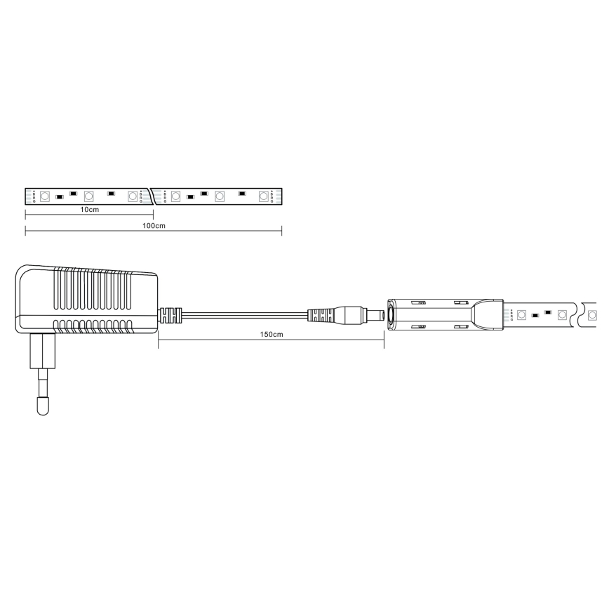 Globo - LED RGB Tira com regulação LED/6W/230V 1m + controlo remoto