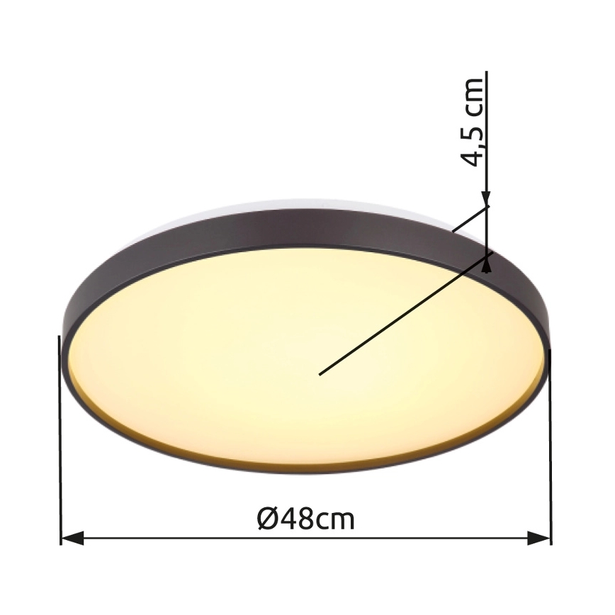 Globo - Iluminação de teto LED LED/24W/230V diâmetro 48 cm antracite