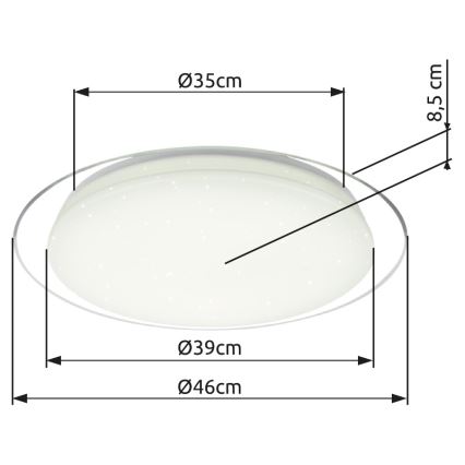 Globo - Iluminação de teto LED com regulação LED/30W/230V 3000-6500K + comando