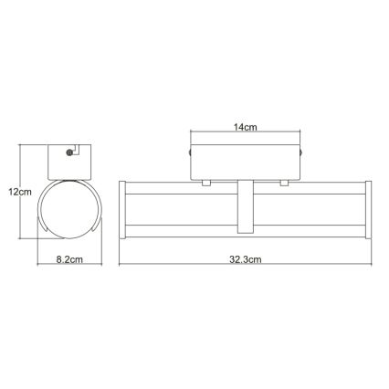 Globo - Luz de parede de casa de banho LED LED/15W/230V IP44