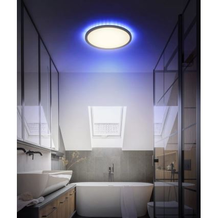 Globo - LED RGB Iluminação de teto para casa de banho com regulação LED/18W/230V 3000-6000K + comando IP44 preto