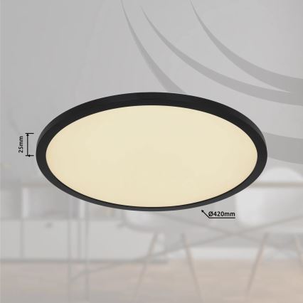 Globo - Iluminação de teto LED RGB para casa de banho com regulação LED/21W/230V 3000-6000K + comando IP44 preto