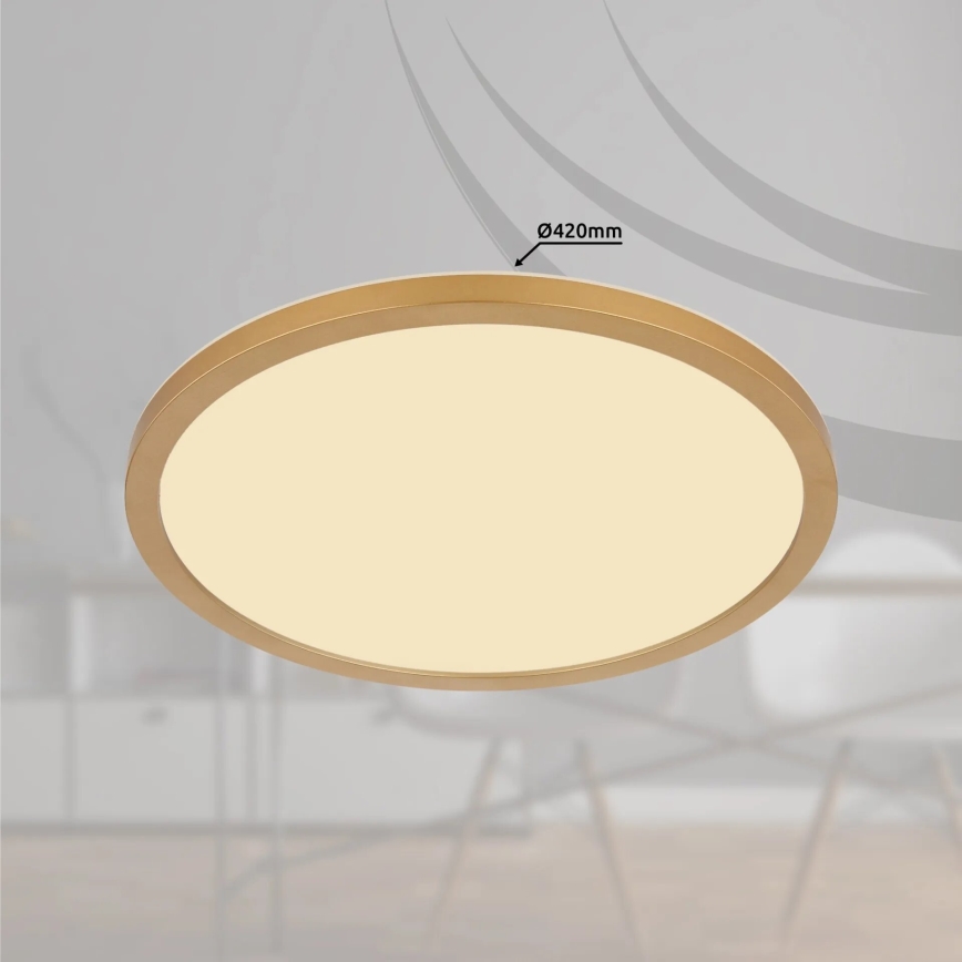 Globo - Iluminação de teto para casa de banho LED com regulação LED/24W/230V 3000K IP44 diâmetro 42 cm latão