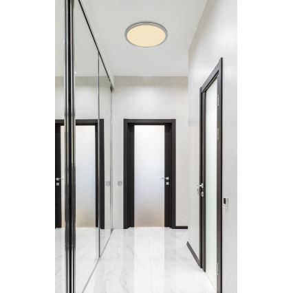 Globo - Iluminação de teto para casa de banho LED com regulação LED/24W/230V diâmetro 42 cm IP44 cromado mate