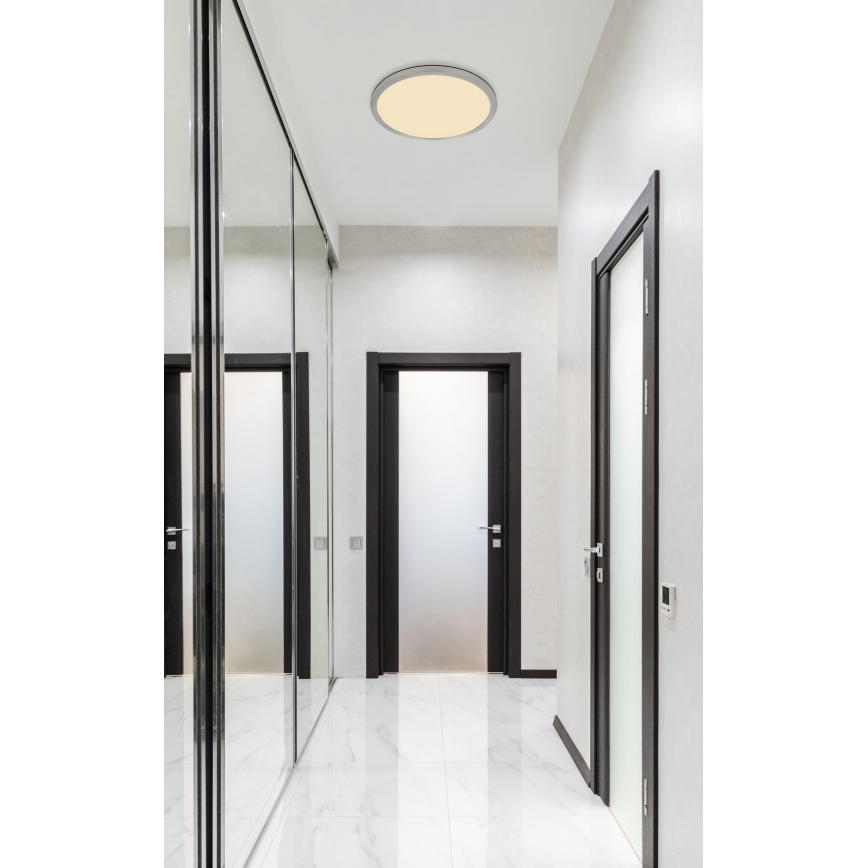 Globo - Iluminação de teto para casa de banho LED com regulação LED/24W/230V diâmetro 42 cm IP44 cromado mate