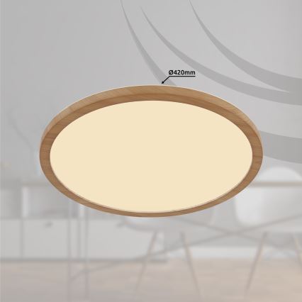 Globo - Iluminação de teto de casa de banho LED com regulação LED/24W/230V diâmetro 42 cm IP44 castanho