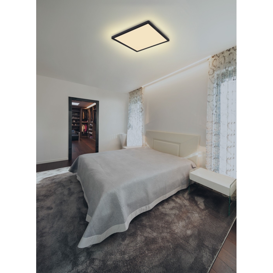 Globo - Iluminação de teto de casa de banho LED com regulação LED/18W/230V 29,4x29,4 cm IP44 preto