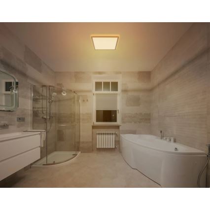 Globo - Iluminação de teto para casa de banho LED com regulação LED/18W/230V 3000K IP44 29,4x29,4 cm latão