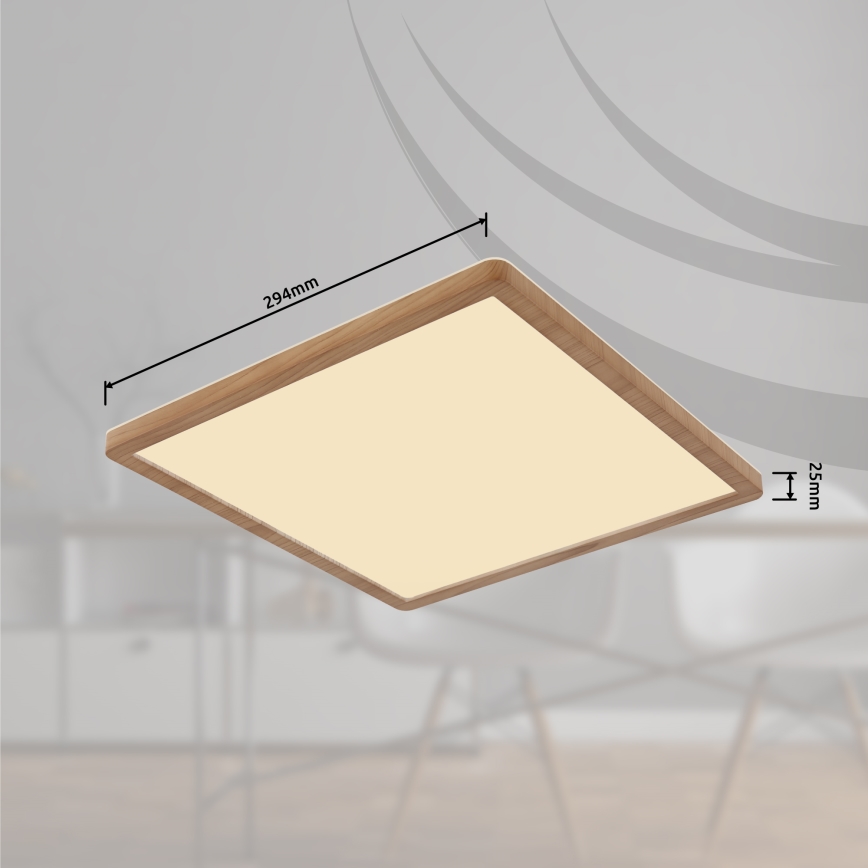 Globo - Iluminação de teto de casa de banho LED com regulação LED/18W/230V 29,4x29,4 cm IP44 castanho