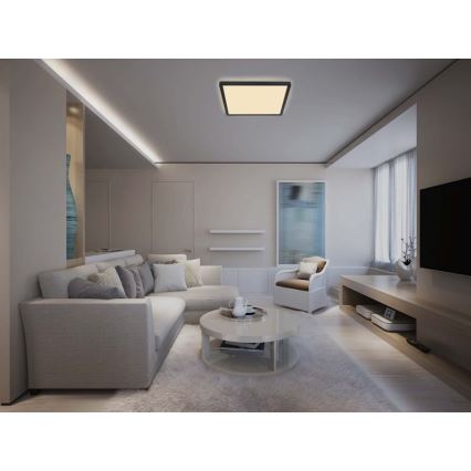 Globo - Iluminação de teto de casa de banho LED com regulação LED/24W/230V 42x42 cm IP44 preto