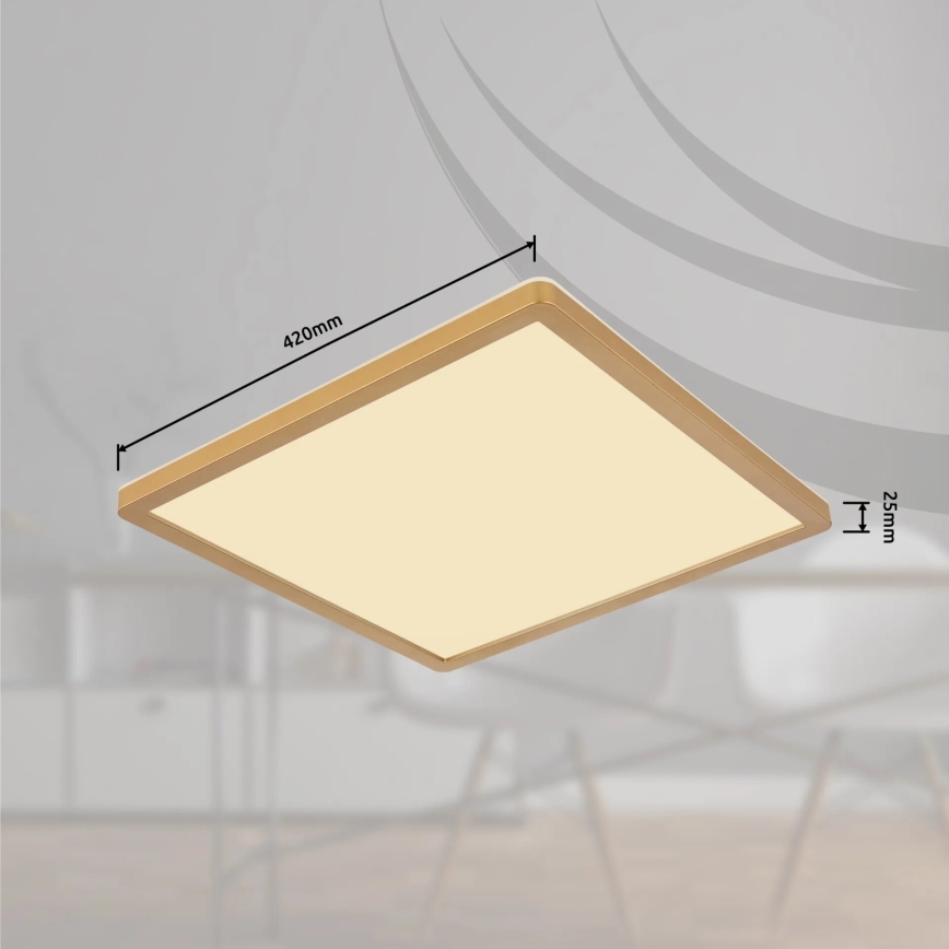 Globo - Iluminação de teto para casa de banho LED com regulação LED/24W/230V 3000K IP44 42x42 cm latão