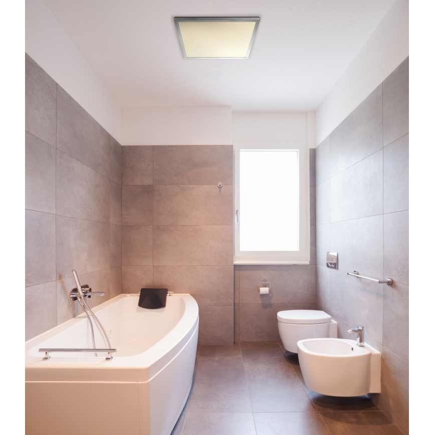 Globo - Iluminação de teto para casa de banho LED com regulação LED/24W/230V 42x42 cm IP44 cromado mate