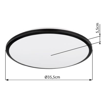 Globo - Iluminação de teto LED LED/18W/230V 3000K diâmetro 35 cm preto