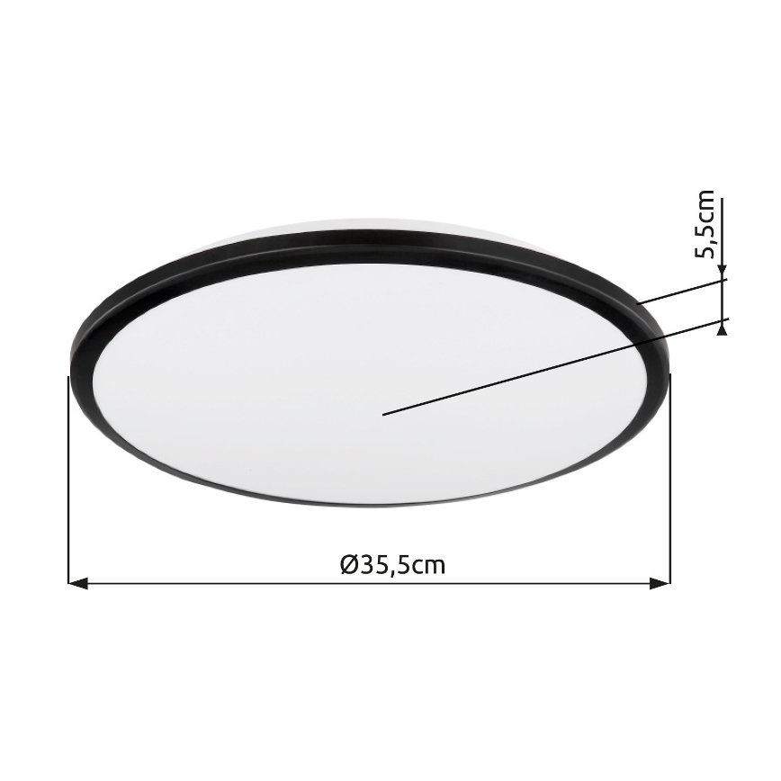 Globo - Iluminação de teto LED LED/18W/230V 3000K diâmetro 35 cm preto