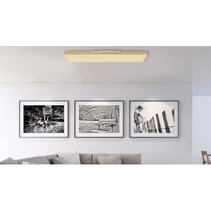 Globo - Iluminação de teto LED com regulação LED/24W/230V 2700-6500K dourada + controlo remoto