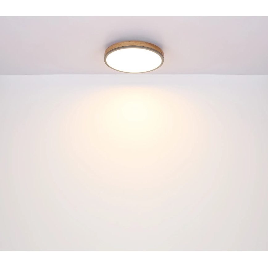 Globo - Iluminação de teto LED com regulação LED/40W/230V 2700-6500K diâmetro 60 cm + comando castanho/cinzento