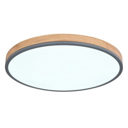 Globo - Iluminação de teto LED com regulação LED/40W/230V 2700-6500K diâmetro 60 cm + comando castanho/cinzento