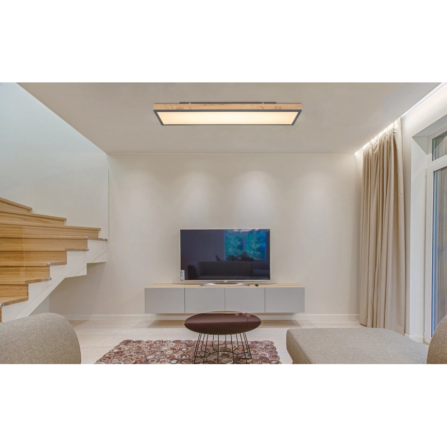 Globo - Iluminação de teto LED com regulação LED/36W/230V 2700-6500K + comando castanho/cinzento