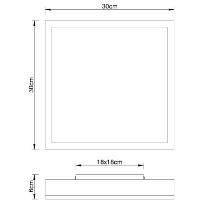 Globo - Iluminação de teto LED LED/12W/230V 30x30 cm castanho