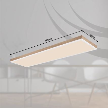 Globo - Iluminação de teto LED com regulação LED/36W/230V 2700-6500K + comando castanho/branco