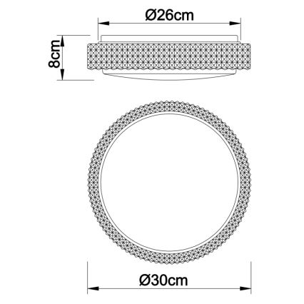 Globo - Iluminação de teto LED LED/12W/230V 2700/4200/6500K diâmetro 30 cm