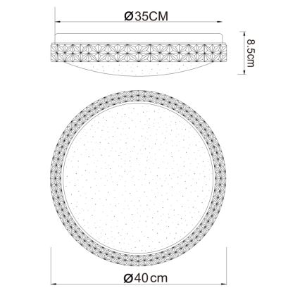 Globo - Iluminação de teto LED LED/22W/230V 2700/4200/6500K diâmetro 40 cm