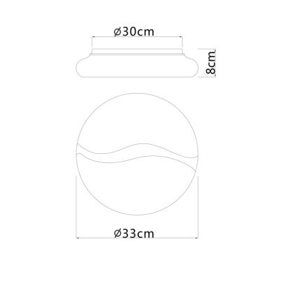 Globo - Iluminação de teto LED LED/24W/230V 3000/4200/6000K diâmetro 33 cm