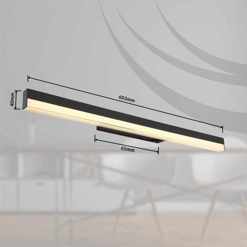 Globo - Iluminação de parede LED LED/12W/230V 3000/6000K 60 cm preto