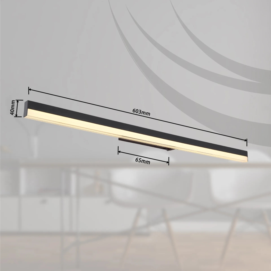 Globo - Iluminação de parede LED LED/18W/230V 3000/6000K 80 cm preto