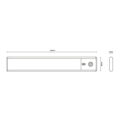 Globo - Luz LED regulável para armário de cozinha LED/1,4W/5V 4000K 1100 mAh 24 cm