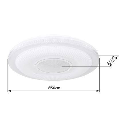 Globo - Iluminação de teto LED com regulação LED/30W/230V 3000-6500K diâmetro 50 cm branco Wi-Fi Tuya + comando