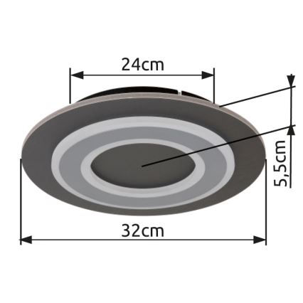 Globo - Iluminação de teto LED LED/24W/230V 3000K diâmetro 32 cm antracite