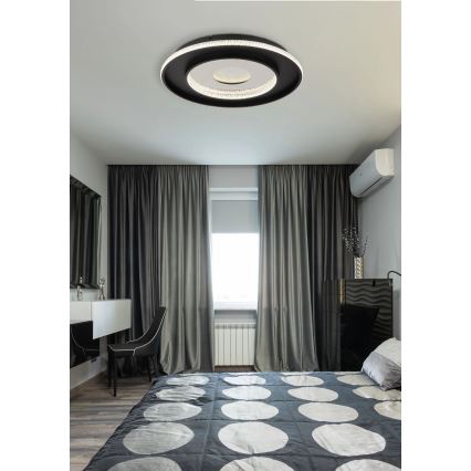 Globo - Luminária de teto LED dimmerizável LED/30W/230V 2700-6500K diâmetro 52,5 cm preta + controlo remoto