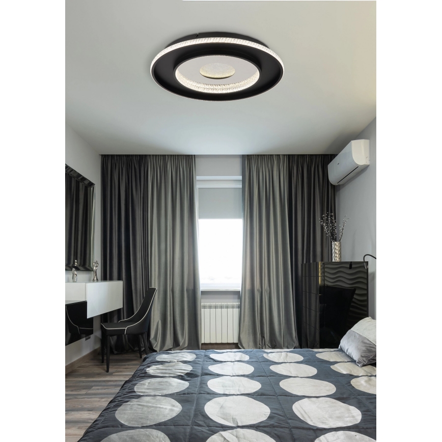 Globo - Luminária de teto LED dimmerizável LED/30W/230V 2700-6500K diâmetro 52,5 cm preta + controlo remoto