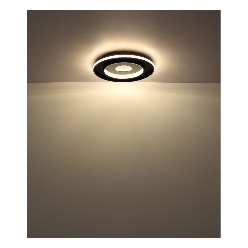 Globo - Luminária de teto LED dimmerizável LED/30W/230V 2700-6500K diâmetro 52,5 cm preta + controlo remoto