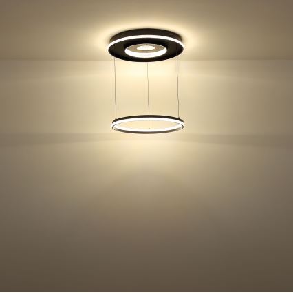 Globo - Candeeiro suspenso LED com regulação LED/54W/230V 2700-6500K diâmetro 60 cm preto + comando